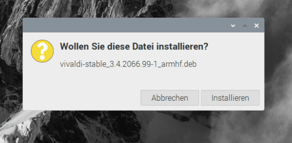 Vivaldi mittels Doppelklick installieren