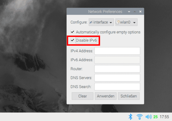 IPv6 in Raspberry Pi OS deaktivieren