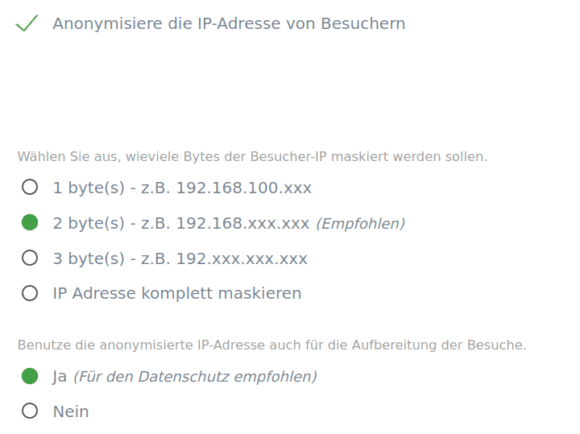 Auch bei Matomo 4 werden meine Besucherstatistiken anonymisiert