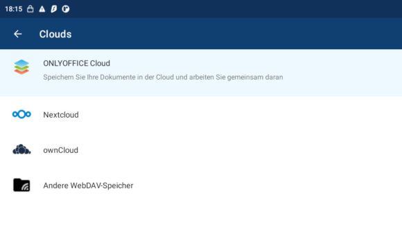 ONLYOFFICE läuft, will aber auch Cloud-Speicher