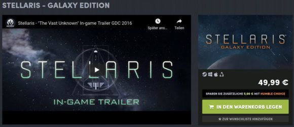 Stellaris – Galaxy Edition kostet normalerweise 50 Euro