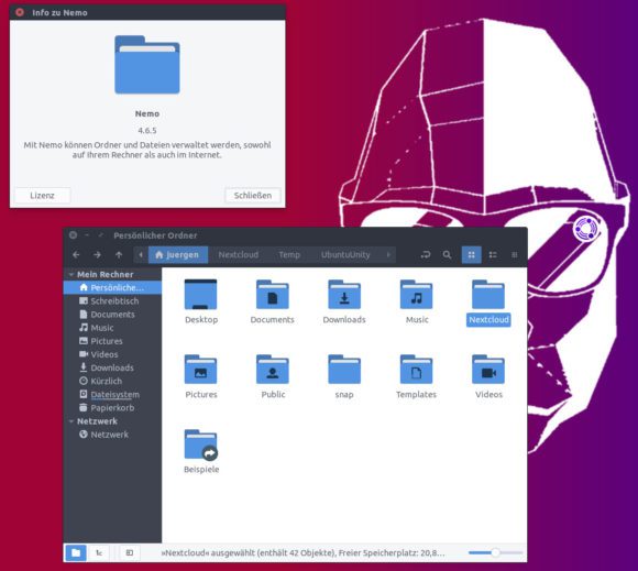 Ubuntu Unity für Raspberry Pi nutzt Nemo als Dateimanager