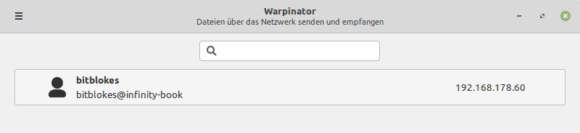 Auch Mints Warpinator kam zum Einsatz