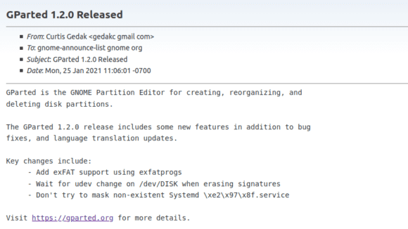 GParted 1.2 unterstützt ab sofort exFAT als Dateisystem