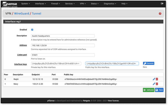 WireGuard in pfSense (Quelle: netgate.com)