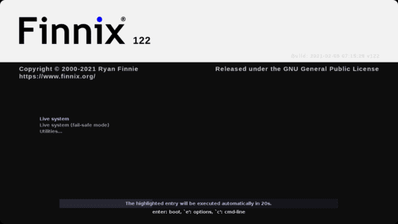 Finnix 122 darf heruntergeladen werden (Quelle: finnix.org)