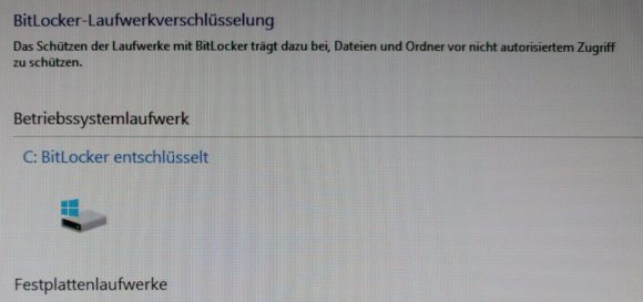 BitLocker ist unter Windows 10 deaktiviert – angeblich