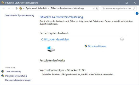 Windows 10 – BitLocker erst aktivieren?