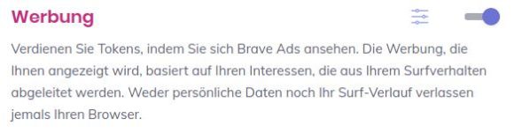 Werbung bei Brave aktivieren