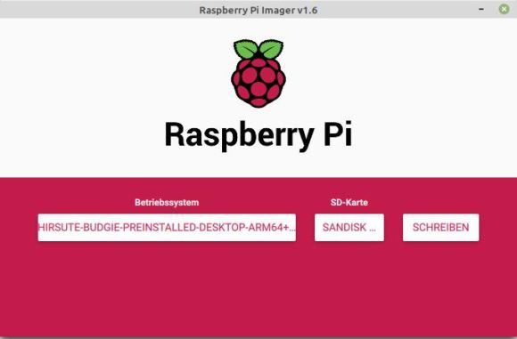 Ubuntu Budgie 21.04 für Raspberry Pi auf microSD-Karte schreiben