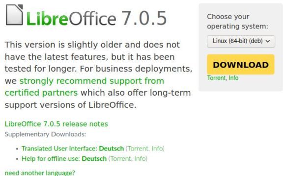 LibreOffice 7.0.5