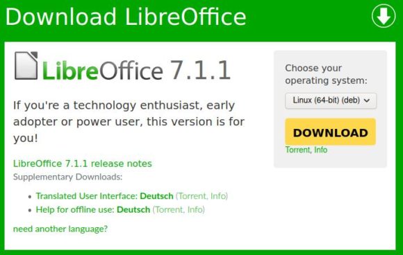 LibreOffice 7.1.1 ist verfügbar