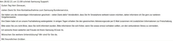 Das ist schon sehr unverschämt vom Samsung Anti-Support 