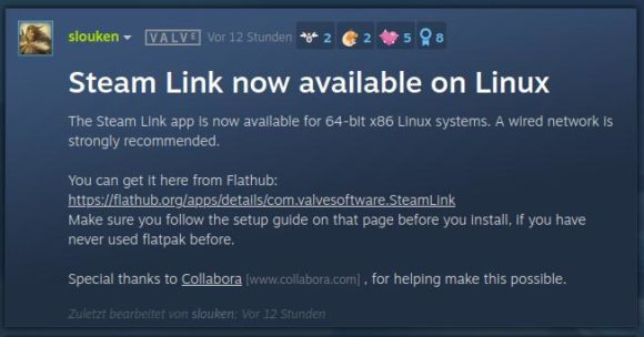 Steam Link für 64-Bit Linux ab sofort verfügbar
