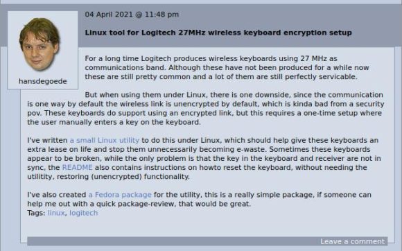 Kleines Tool, um Logitech-Tastaturen unter Linux verschlüsselt nutzen zu können