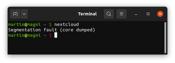 Nextcloud und Ubuntu 21.04 mögen sich derzeit nicht (Quelle: mort.coffee)