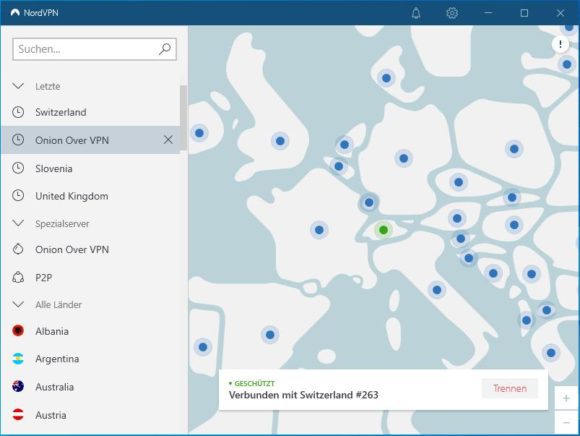 Mit NordVPN in die Schweiz verbinden