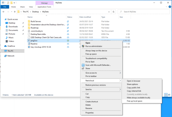 Nextcloud Desktop Client 3.2 mit virtuellen Dateien (für Windows) (Quelle: nextcloud.com)