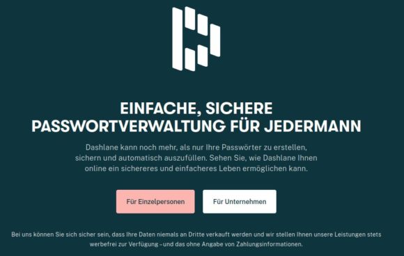 Dashlane gibt es auch für Unternehmen