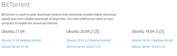 Ubuntu bietet selbst Torrent-Dateien an