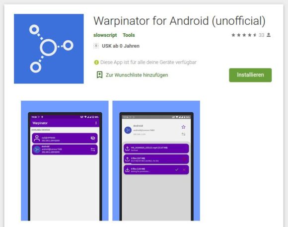 Warpinator für Android – ab sofort verfügbar