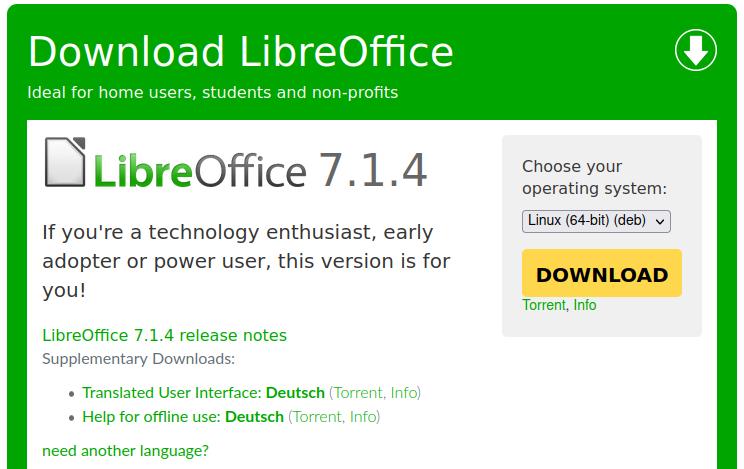 LibreOffice 7.1.4 steht zum Download bereit
