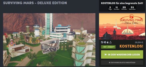 Surviving Mars – Deluxe Edition derzeit kostenlos