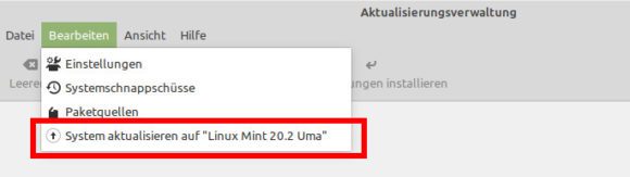 Auf Linux Mint 20.2 Uma aktualisieren