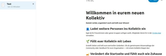 Nextcloud 22 – Kollektiv erstellen: Test