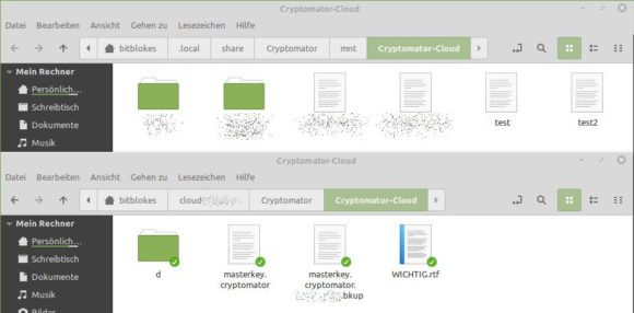 Cryptomator – Tresor entsperrt