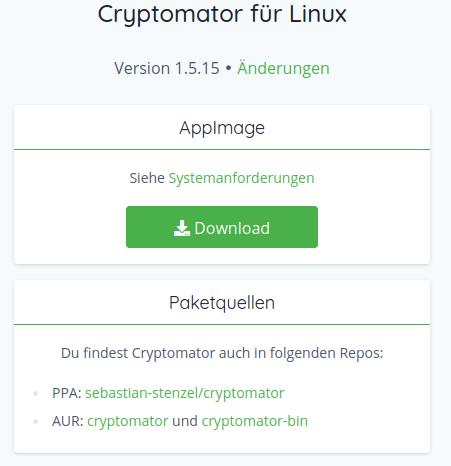 Cryptomator für Linux