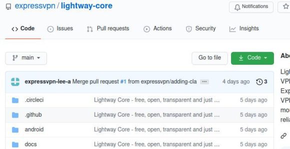 Lightway von ExpressVPN auf GitHub