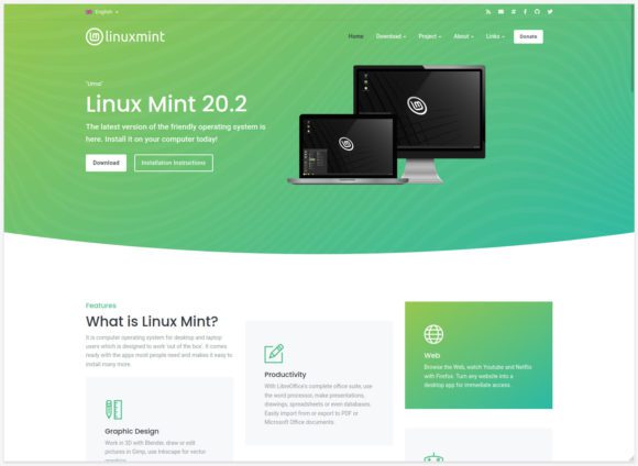 Neue Website von Linux Mint soll so aussehen (Quelle: linuxmint.com)
