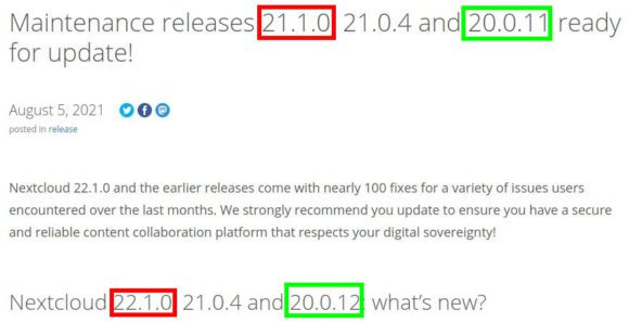 Nextcloud – irgendwelche Updates