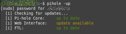 Pi-hole – Update für die Webkomponente