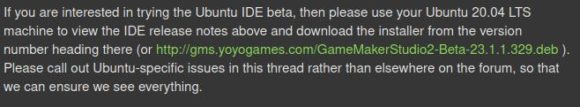 GameMaker Studio 2 (Beta) für Ubuntu Linux