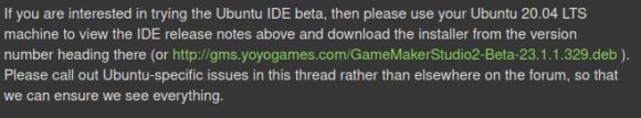 GameMaker Studio 2 (Beta) für Ubuntu Linux