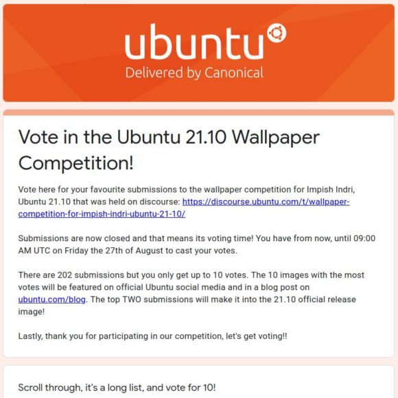 Beim Ubuntu Wallpaper-Wettbewerb abstimmen