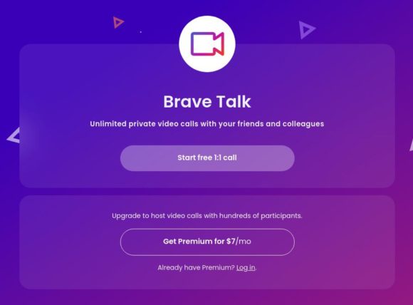 Brave Talk ist für 1:1-Videoanrufe kostenlos