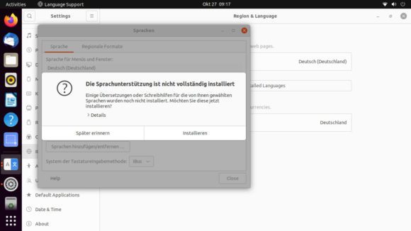 Es fehlen diverse Sprachpakete