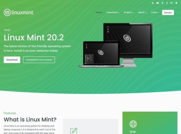 Linux Mint mit neuer Neue Website