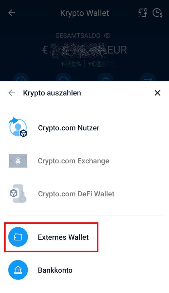 Kaufst Du bei Crypto.com Bitcoin, darfst Du sie in eine eigene Wallet überweisen