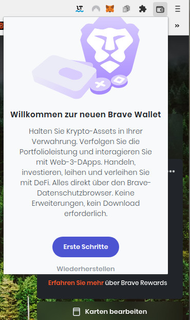 Brave Wallet – erste Schritte