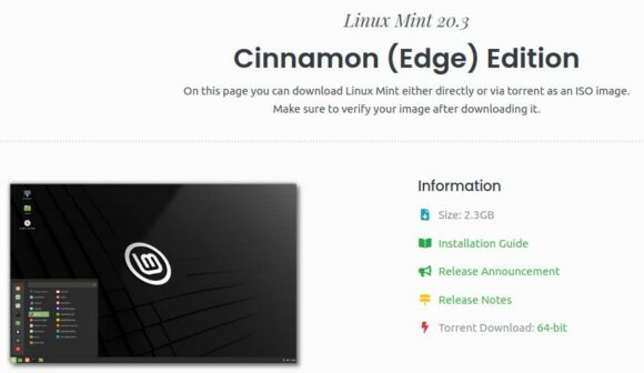 Linux Mint 20.3 Edge