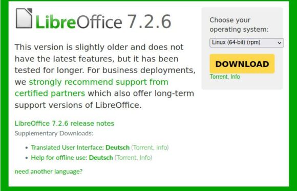 LibreOffice 7.2.6 ist verfügbar