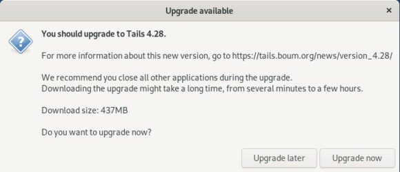 Upgrade auf Tails 4.28 ist verfügbar