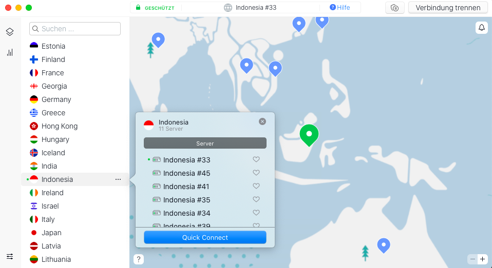 NordVPN Client Verbindung Indonesien