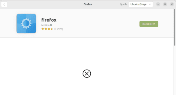 Keine Symbole, keine Bilder und diese Firefox-Version ist eigentlich installiert – hübsch ist das nicht