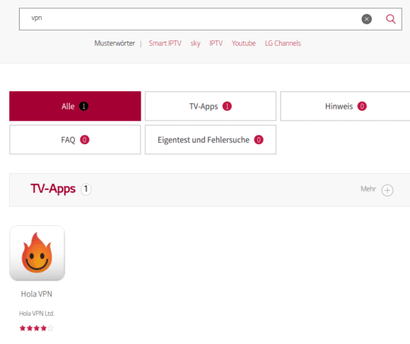 Hola VPN im LG Content Store – das ist keine gute Idee als WebOS VPN!