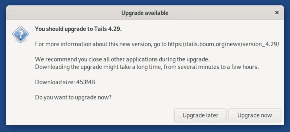 Update auf Tails 4.29 ist verfügbar